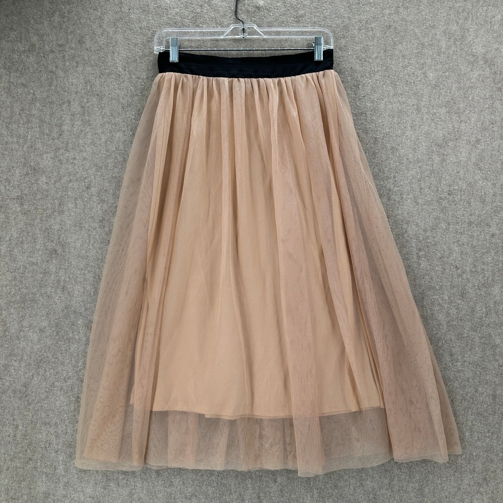 Fire Los Angeles SMALL Peach Tulle Mesh Midi Skirt Fairy Whimsi Goth Ballerina